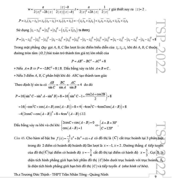 Đề thi thử THPT Quốc gia 2022 môn Toán Đông Triều - Quảng Ninh