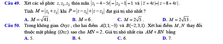 Đề thi thử THPT Quốc gia 2022 môn Toán Đề số 22