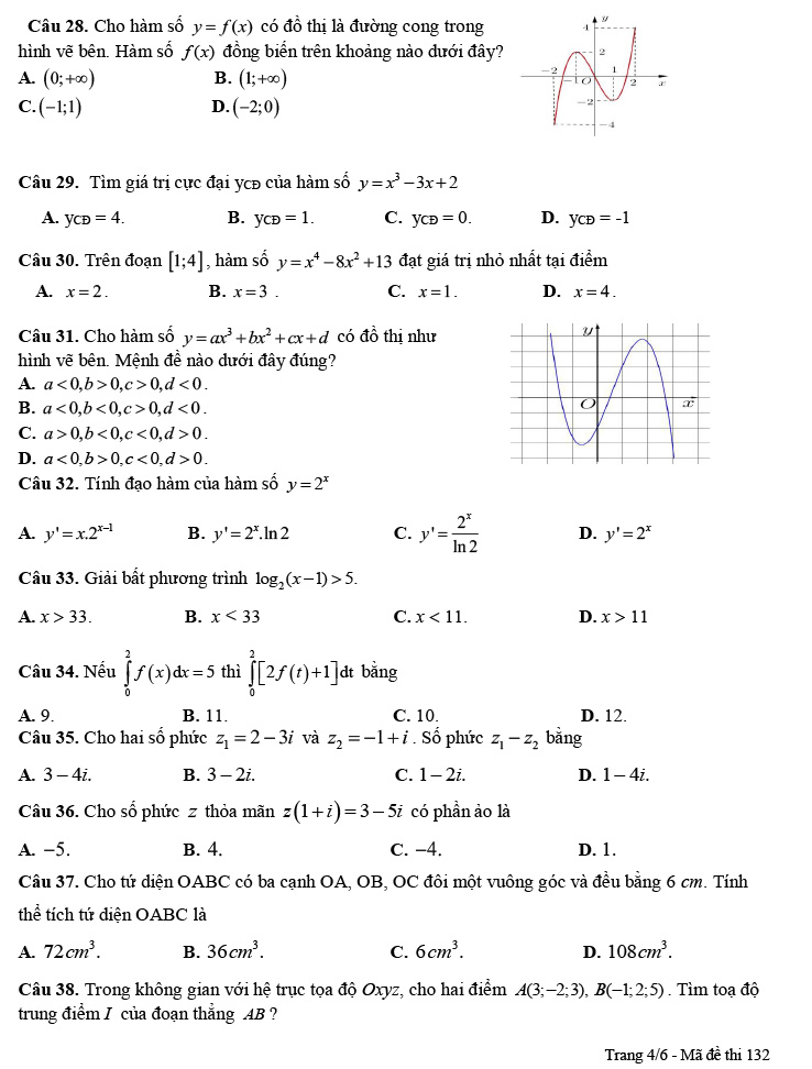 Đề thi thử THPT Quốc gia 2022 môn Toán Sở GD&ĐT Bạc Liêu cụm 3