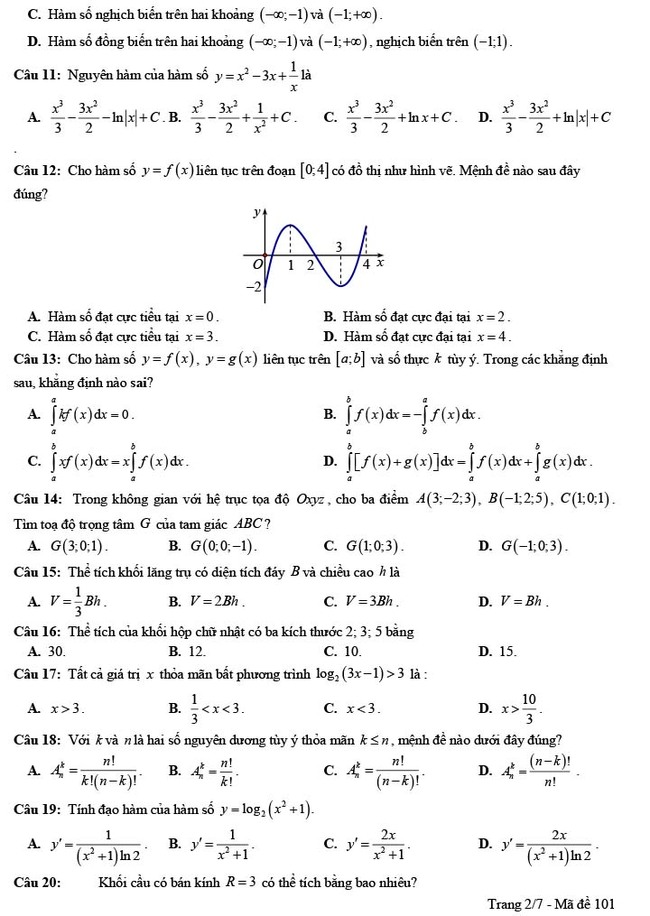 Đề thi thử THPT Quốc gia 2022 môn Toán Hồ Nghinh - Quảng Nam (lần 2)