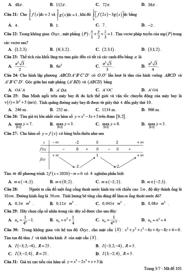 Đề thi thử THPT Quốc gia 2022 môn Toán Hồ Nghinh - Quảng Nam (lần 2)
