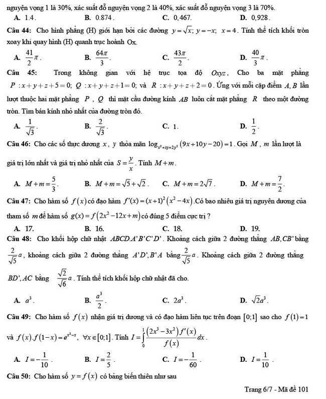 Đề thi thử THPT Quốc gia 2022 môn Toán Hồ Nghinh - Quảng Nam (lần 2)
