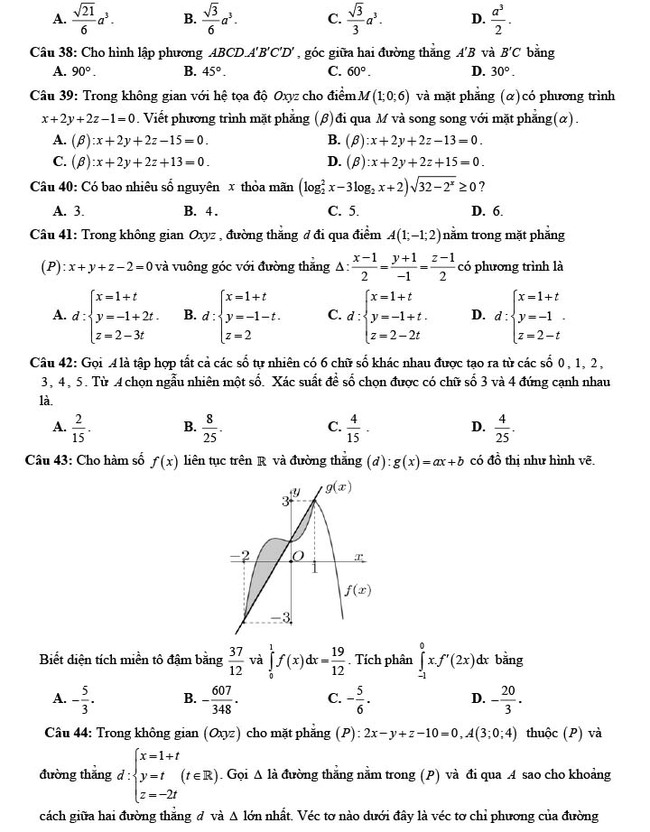 Đề thi thử THPT Quốc gia 2022 môn Toán Thị xã Quảng Trị - Quảng Trị (lần 1)