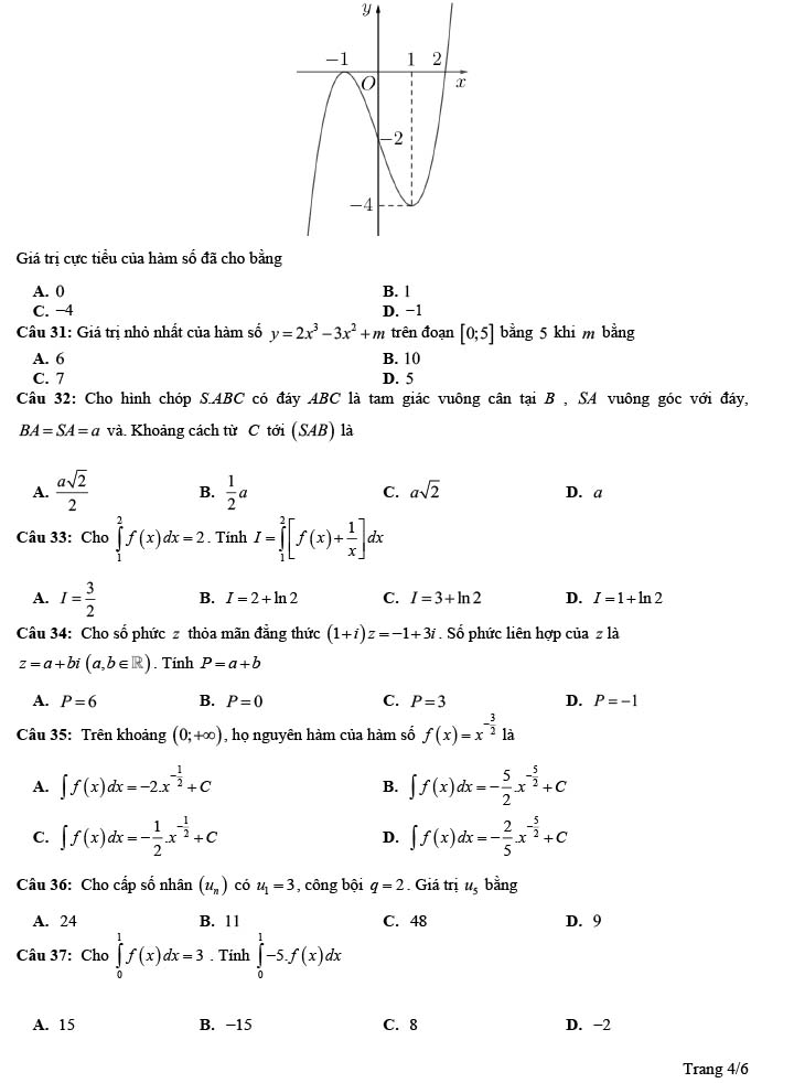 Đề thi thử THPT Quốc gia 2022 môn Toán Quốc Tuấn - Hải Phòng (lần 2)
