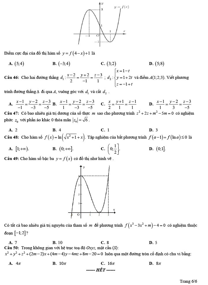 Đề thi thử THPT Quốc gia 2022 môn Toán Quốc Tuấn - Hải Phòng (lần 2)