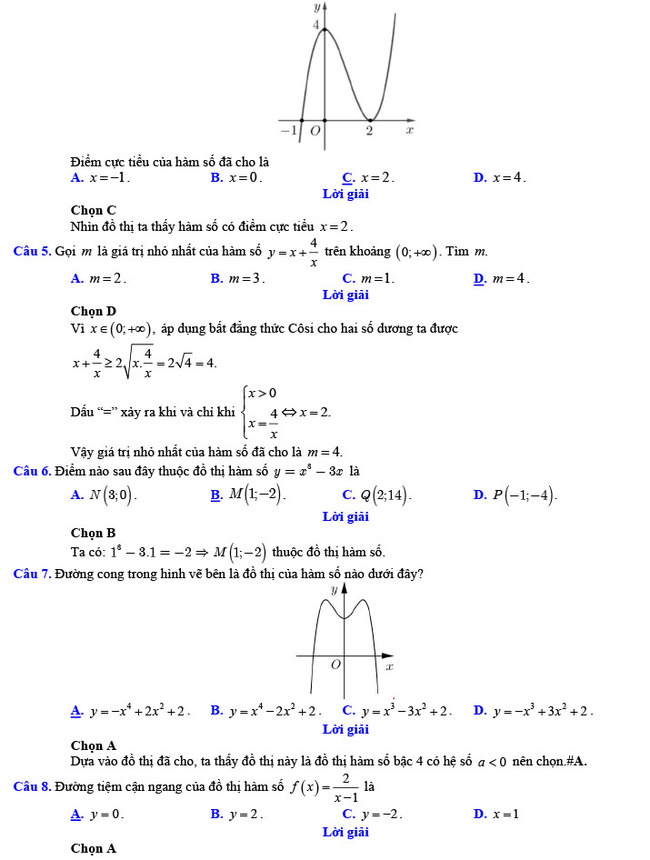 Đáp án đề thi thử THPT Quốc gia 2022 môn Toán Đề số 2
