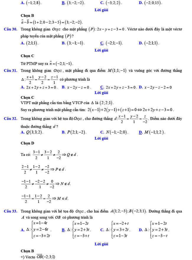 Đáp án đề thi thử THPT Quốc gia 2022 môn Toán Đề số 2