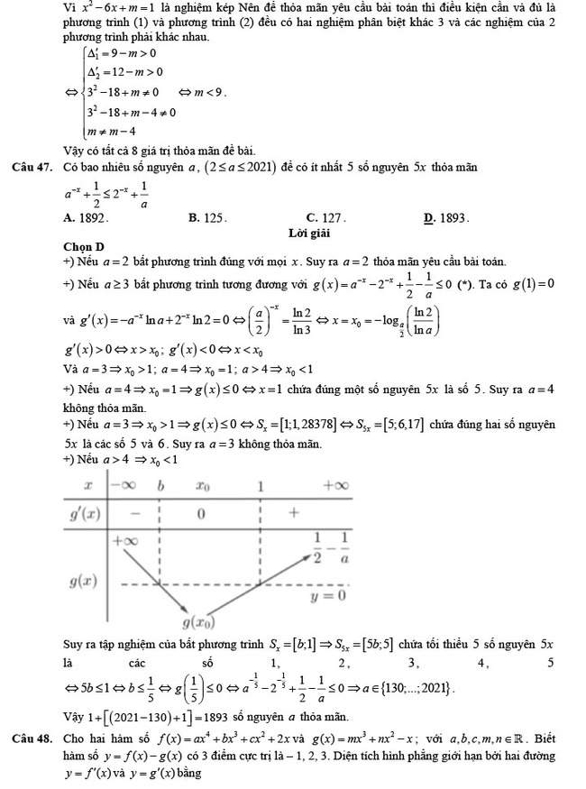 Đáp án đề thi thử THPT Quốc gia 2022 môn Toán Đề số 3