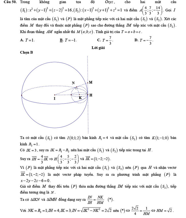 Đáp án đề thi thử THPT Quốc gia 2022 môn Toán Đề số 3