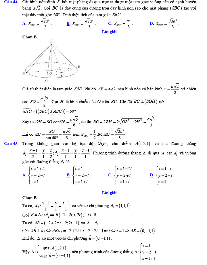 Đáp án đề thi thử THPT Quốc gia 2022 môn Toán Đề số 5