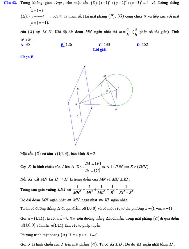 Đáp án đề thi thử THPT Quốc gia 2022 môn Toán Đề số 1