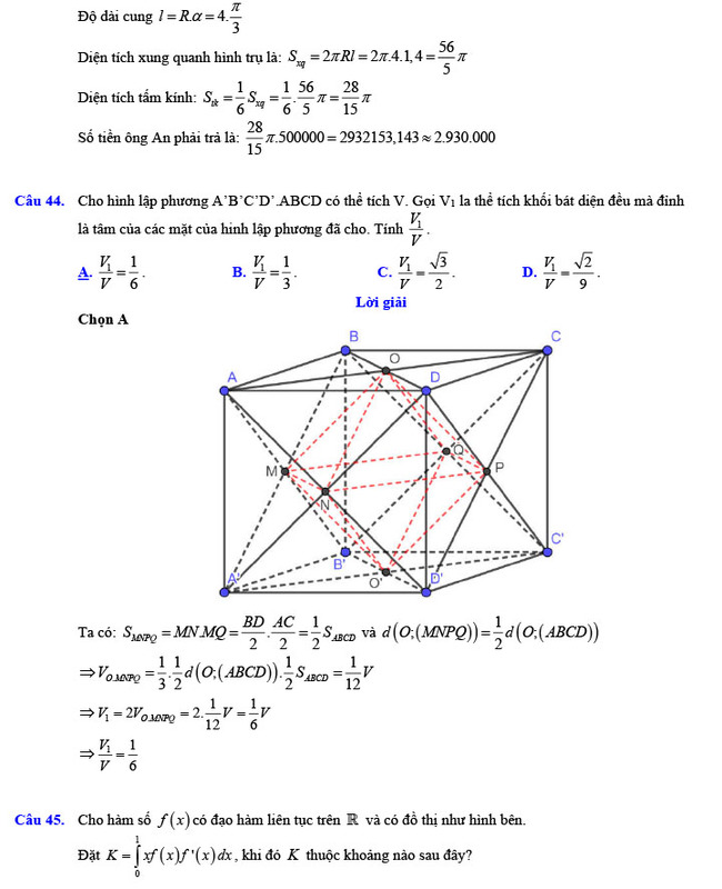 Đáp án đề thi thử THPT Quốc gia 2022 môn Toán Đề số 1
