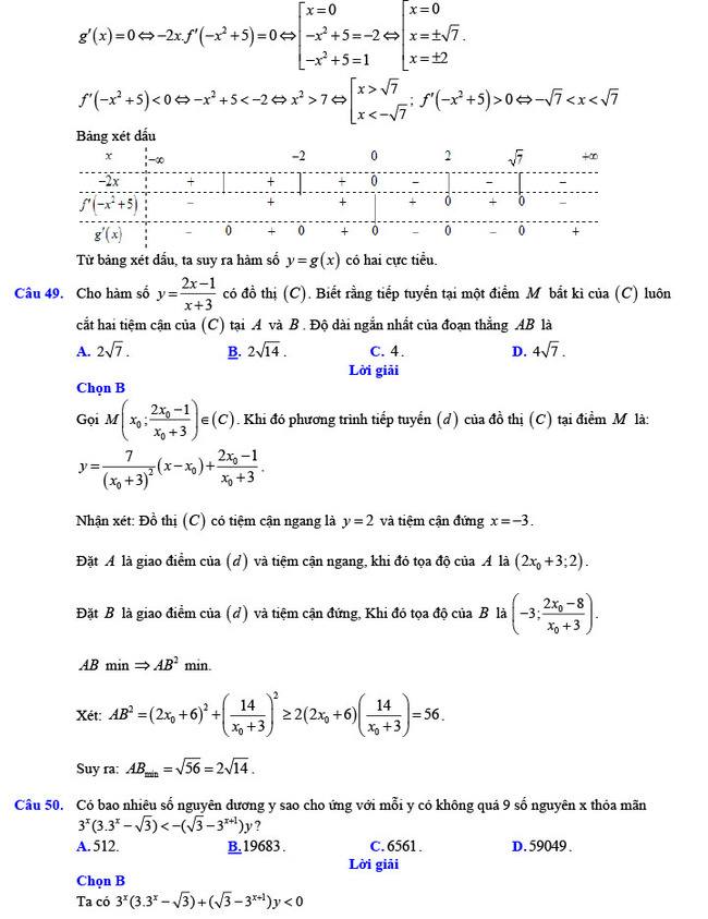 Đáp án đề thi thử THPT Quốc gia 2022 môn Toán Đề số 1