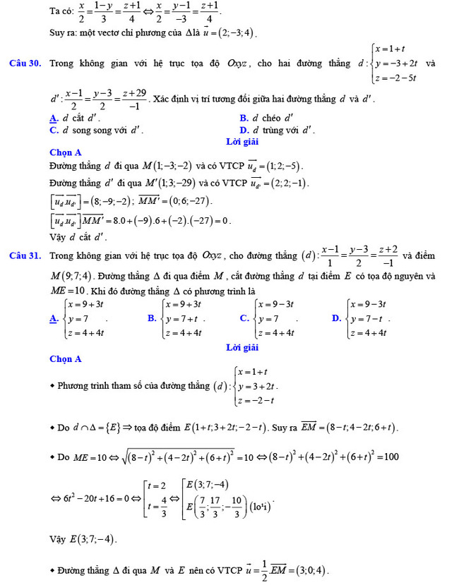 Đáp án đề thi thử THPT Quốc gia 2022 môn Toán Đề số 1