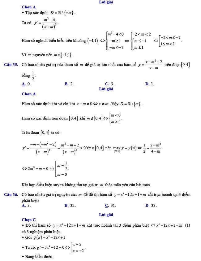 Đáp án đề thi thử THPT Quốc gia 2022 môn Toán Đề số 11