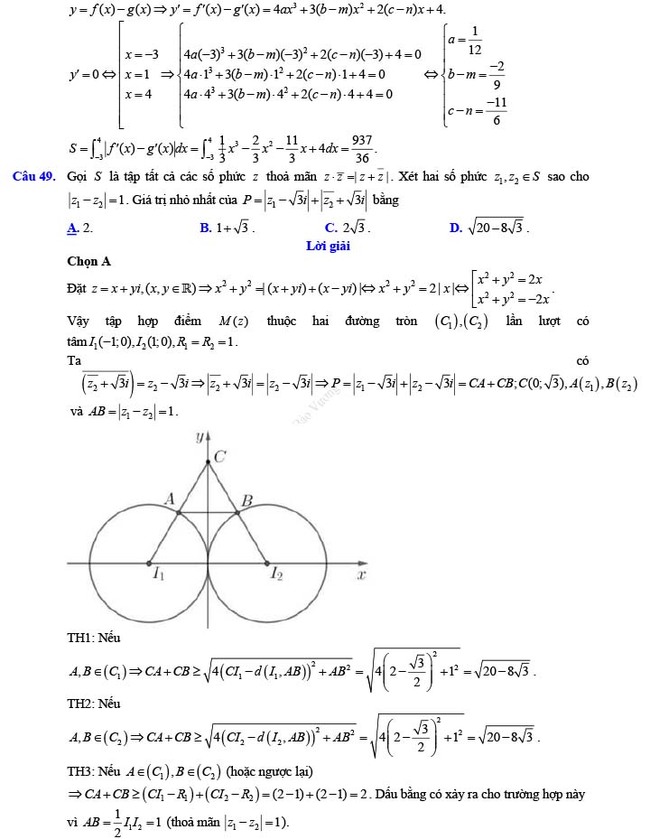 Đáp án đề thi thử THPT Quốc gia 2022 môn Toán Đề số 12