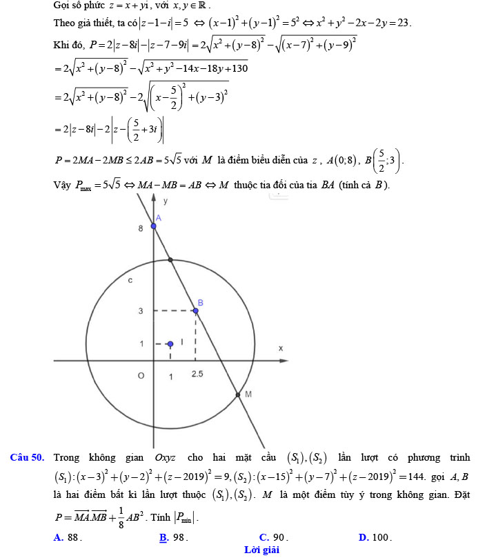 Đáp án đề thi thử THPT Quốc gia 2022 môn Toán Đề số 6