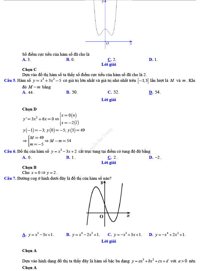 Đáp án đề thi thử THPT Quốc gia 2022 môn Toán Đề số 6