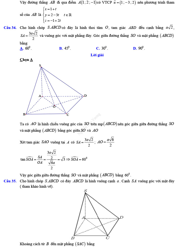 Đáp án đề thi thử THPT Quốc gia 2022 môn Toán Đề số 8