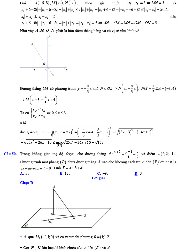 Đáp án đề thi thử THPT Quốc gia 2022 môn Toán Đề số 9