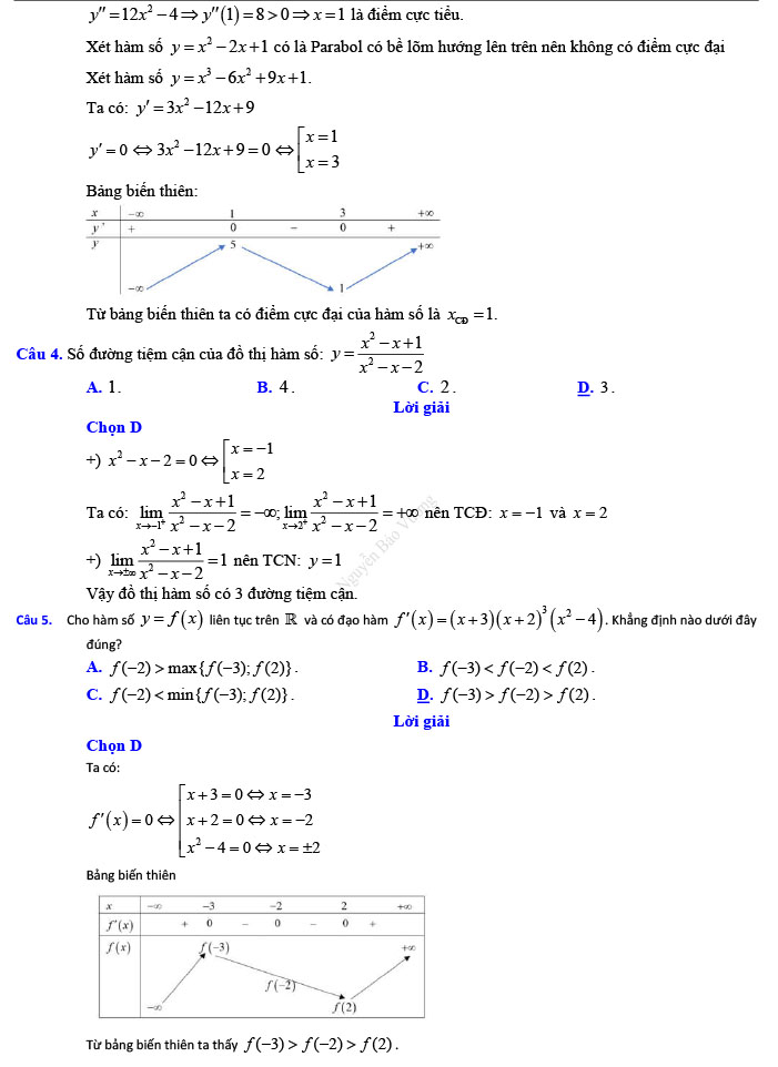 Đáp án đề thi thử THPT Quốc gia 2022 môn Toán Đề số 9