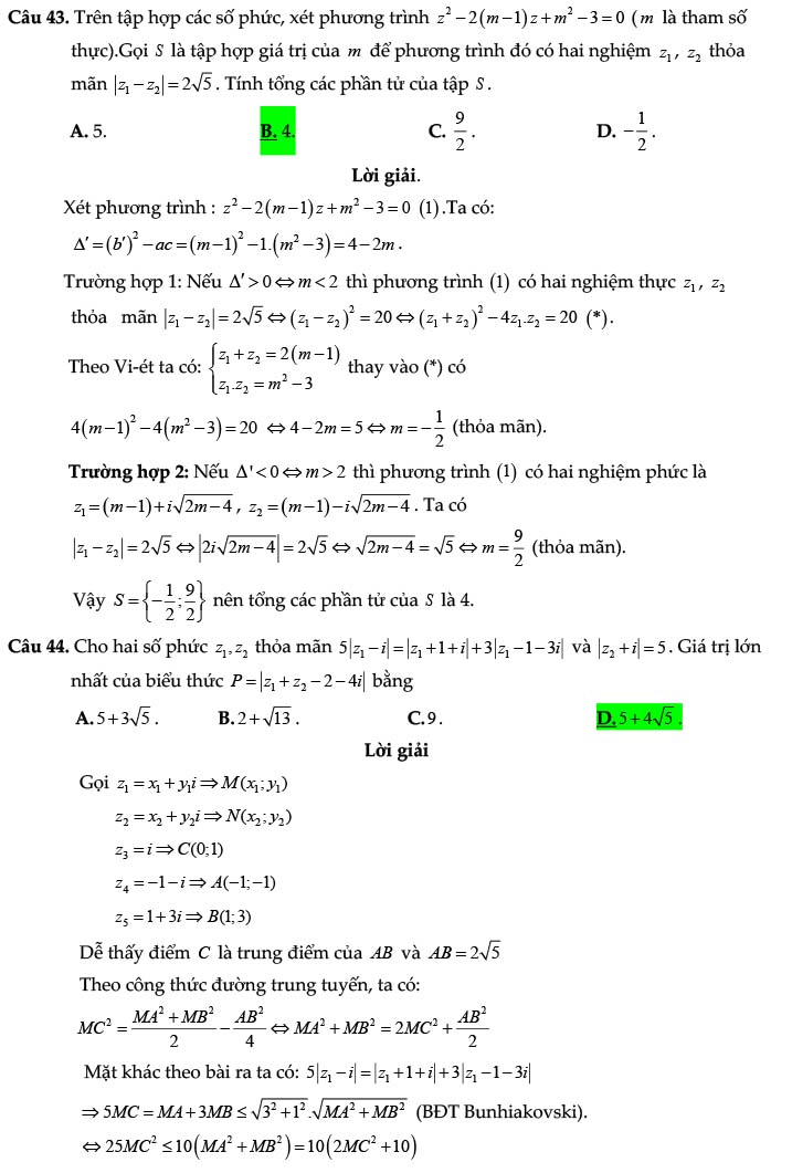 Đáp án đề thi thử THPT Quốc gia 2022 môn Toán Liên Trường - Hà Tĩnh