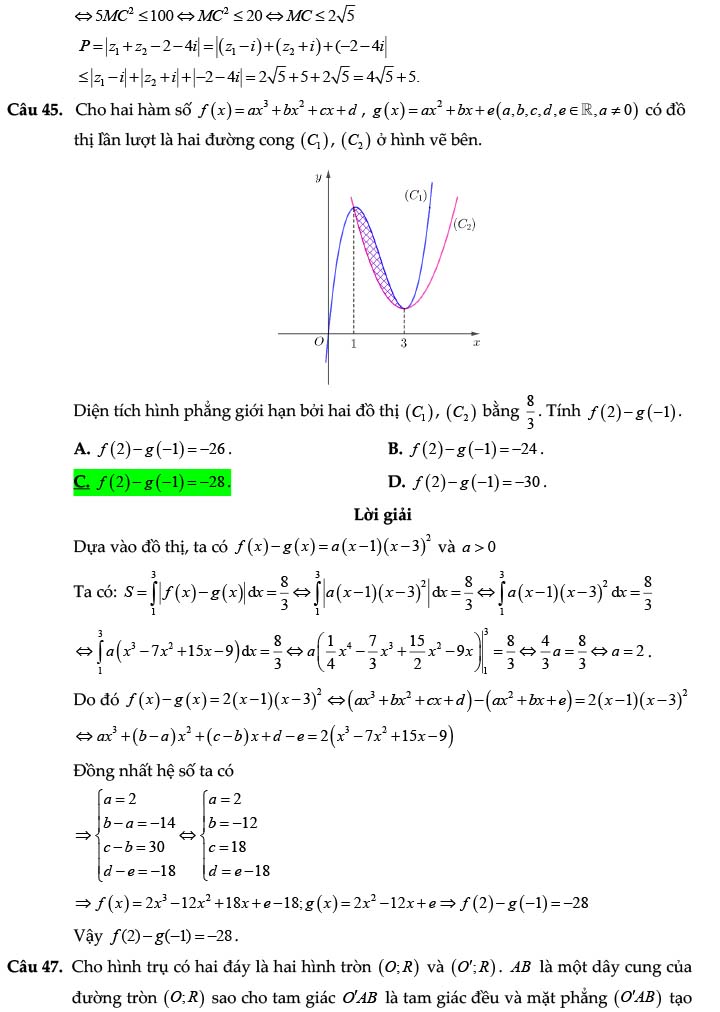 Đáp án đề thi thử THPT Quốc gia 2022 môn Toán Liên Trường - Hà Tĩnh