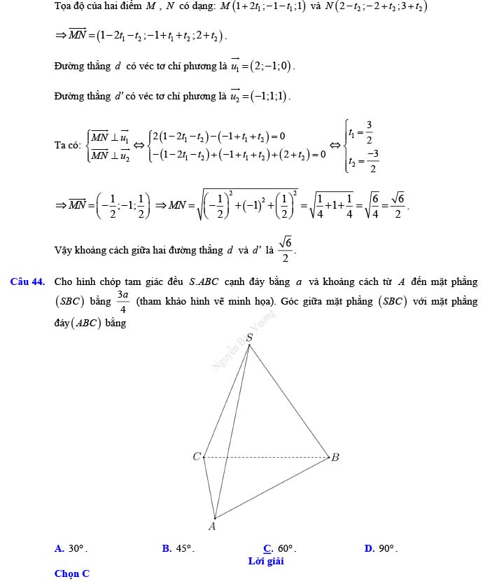 Đáp án đề thi thử THPT Quốc gia 2022 môn Toán Đề số 13