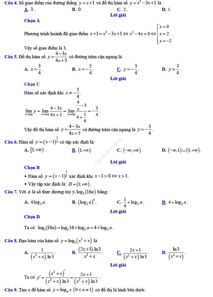 Đáp án đề thi thử THPT Quốc gia 2022 môn Toán Đề số 13