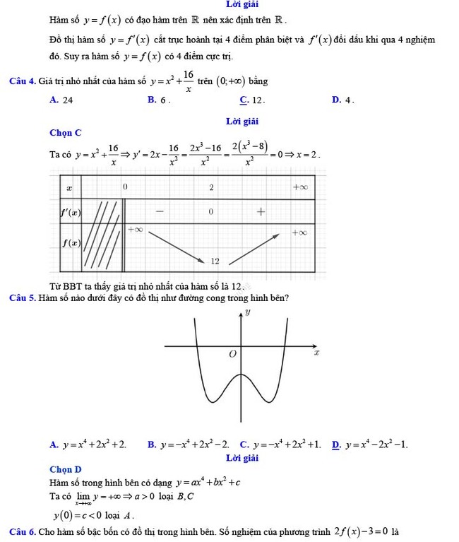 Đáp án đề thi thử THPT Quốc gia 2022 môn Toán Đề số 14