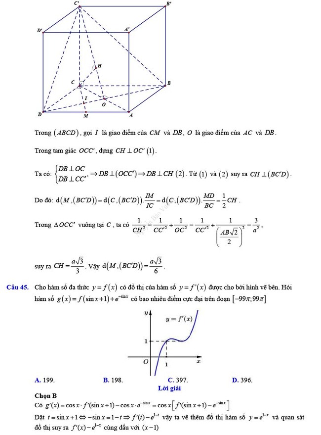 Đáp án đề thi thử THPT Quốc gia 2022 môn Toán Đề số 15