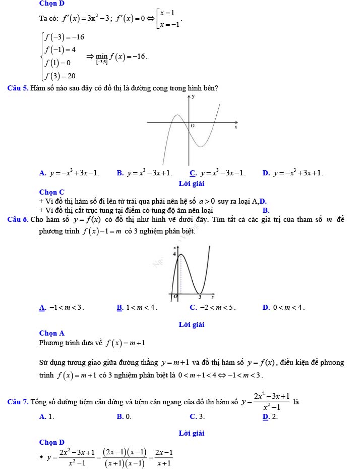 Đáp án đề thi thử THPT Quốc gia 2022 môn Toán Đề số 16