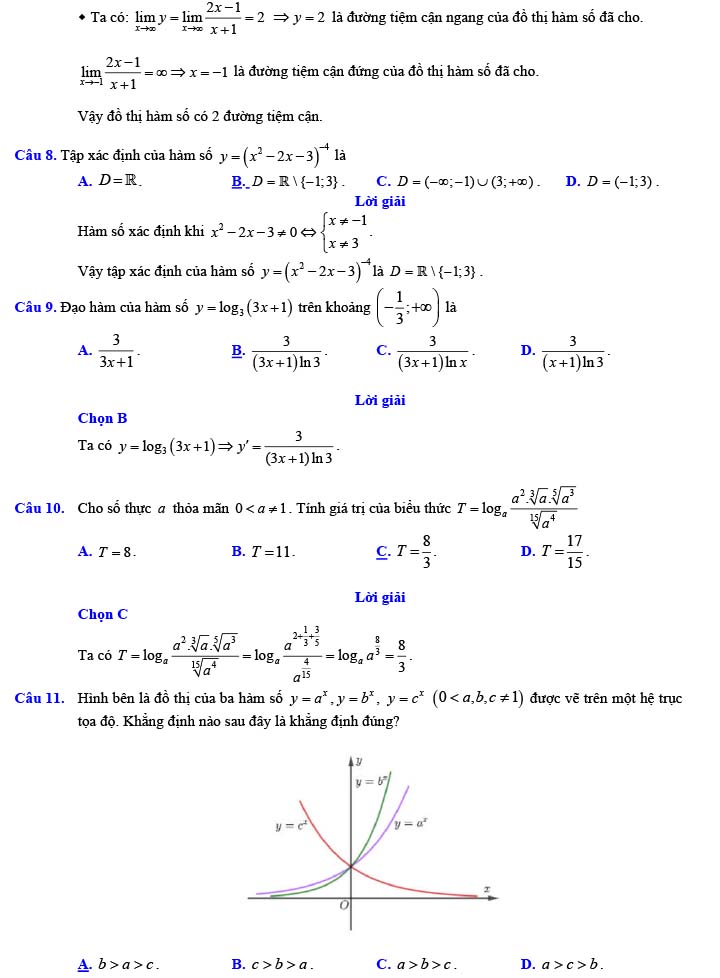 Đáp án đề thi thử THPT Quốc gia 2022 môn Toán Đề số 16