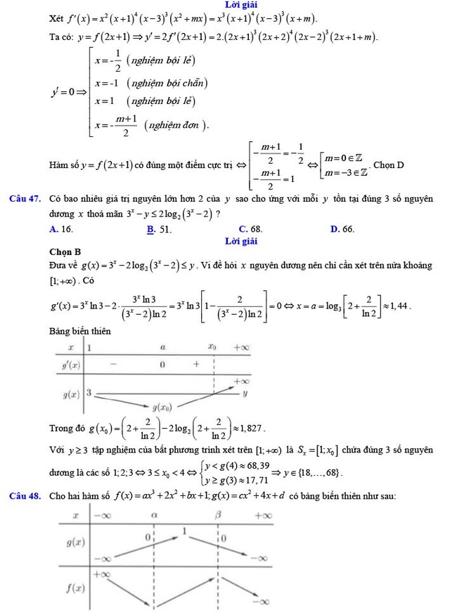 Đáp án đề thi thử THPT Quốc gia 2022 môn Toán Đề số 18