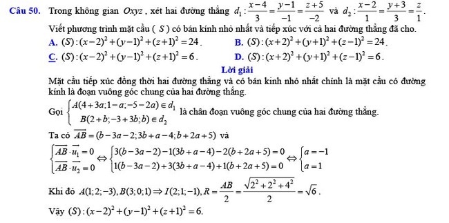 Đáp án đề thi thử THPT Quốc gia 2022 môn Toán Đề số 18
