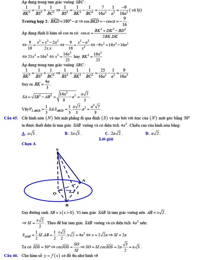 Đáp án đề thi thử THPT Quốc gia 2022 môn Toán Đề số 19