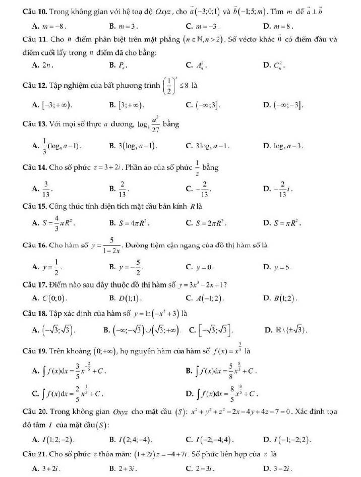 Đề thi thử THPT Quốc gia 2022 môn Toán Liên Trường - Hà Tĩnh