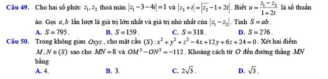 Đề thi thử THPT Quốc gia 2022 môn Toán Đề số 15
