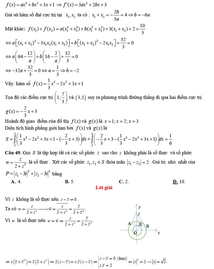 Đề thi thử THPT Quốc gia 2022 môn Toán Chuyên Hùng Vương - Gia Lai (lần 1)