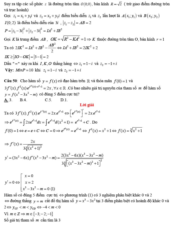 Đề thi thử THPT Quốc gia 2022 môn Toán Chuyên Hùng Vương - Gia Lai (lần 1)