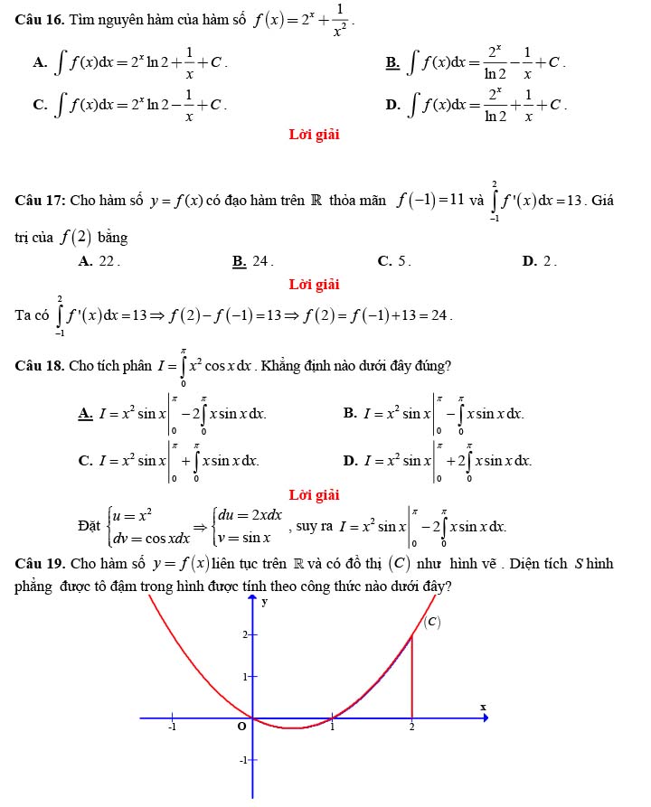 Đề thi thử THPT Quốc gia 2022 môn Toán Chuyên Hùng Vương - Gia Lai (lần 1)