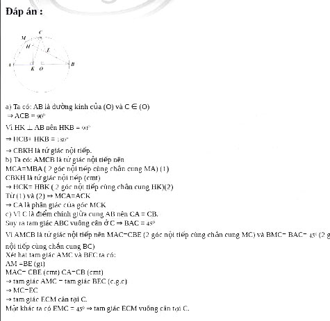 Đáp án đề thi vào 10 Toán Khánh Hòa