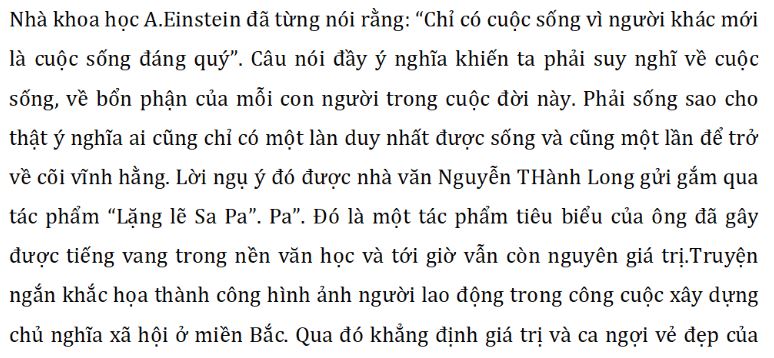 Đáp án thi vào 10 Văn Cao Bằng