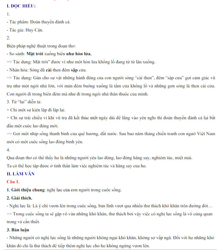 Đáp án thi vào 10 Văn Lai Châu