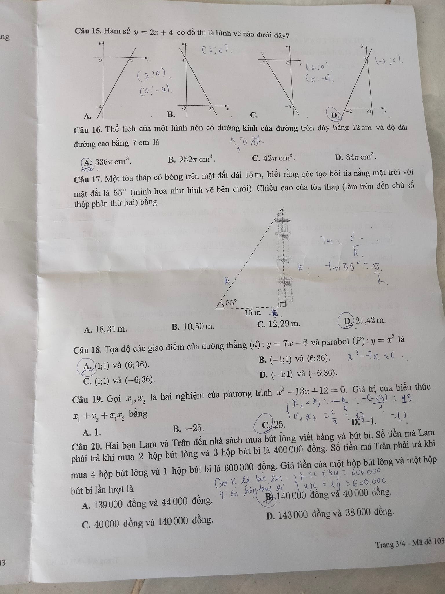 Đề thi vào 10 Toán Cần Thơ 2022