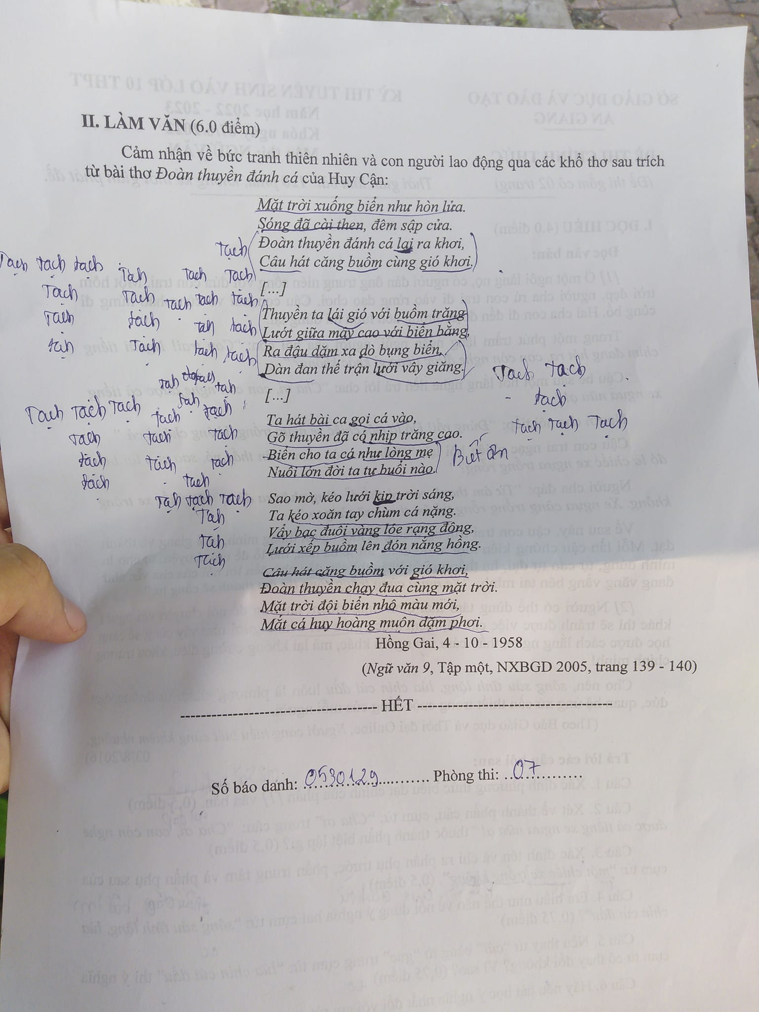 Đề thi vào 10 Văn An Giang 2022