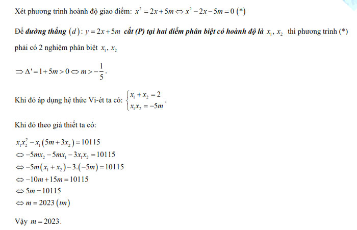 Đáp án thi vào 10 môn Toán Bình Thuận 2022