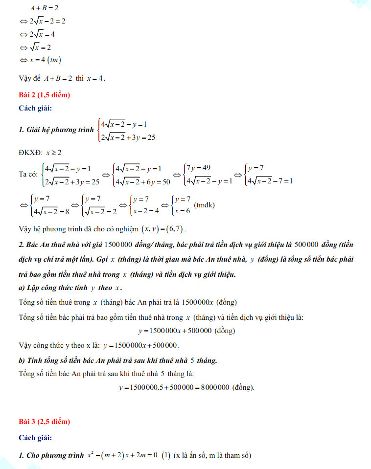 Đáp án thi vào 10 môn Toán Hải Phòng 2022