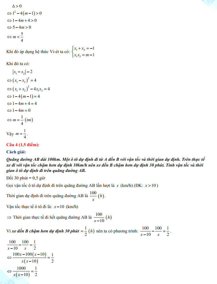 Đáp án thi vào 10 Toán Gia Lai 2022