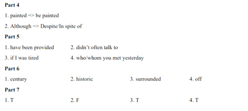 Đáp án thi vào 10 Tiếng Anh Bình Định 2022